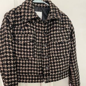 Anthropologie jacket. Tan and black houndstooth. NWT size XS